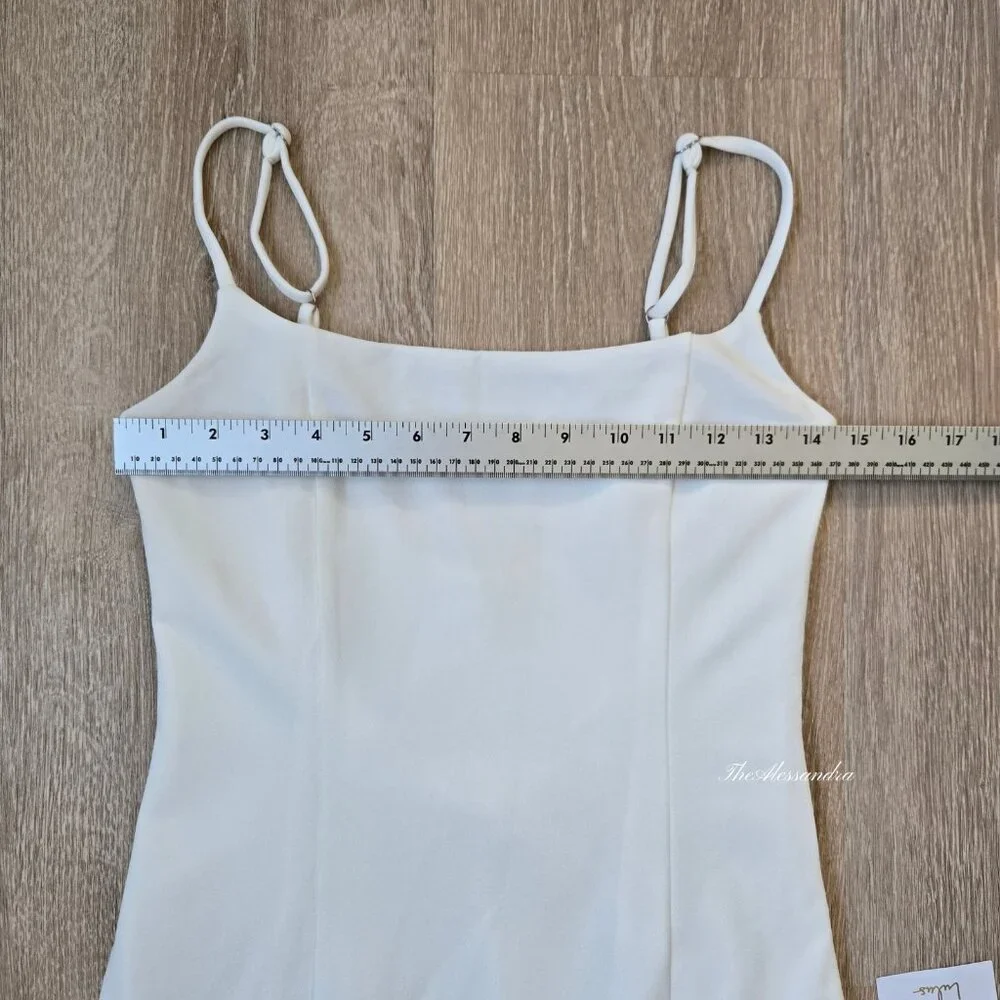 Lulus  White Sleeveless Button Back Mermaid Maxi Dress New With Tags $158 Flaw - Picture 6 of 17